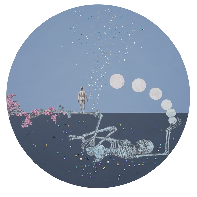 日出  布上丙稀  直径90cm  2019.JPG