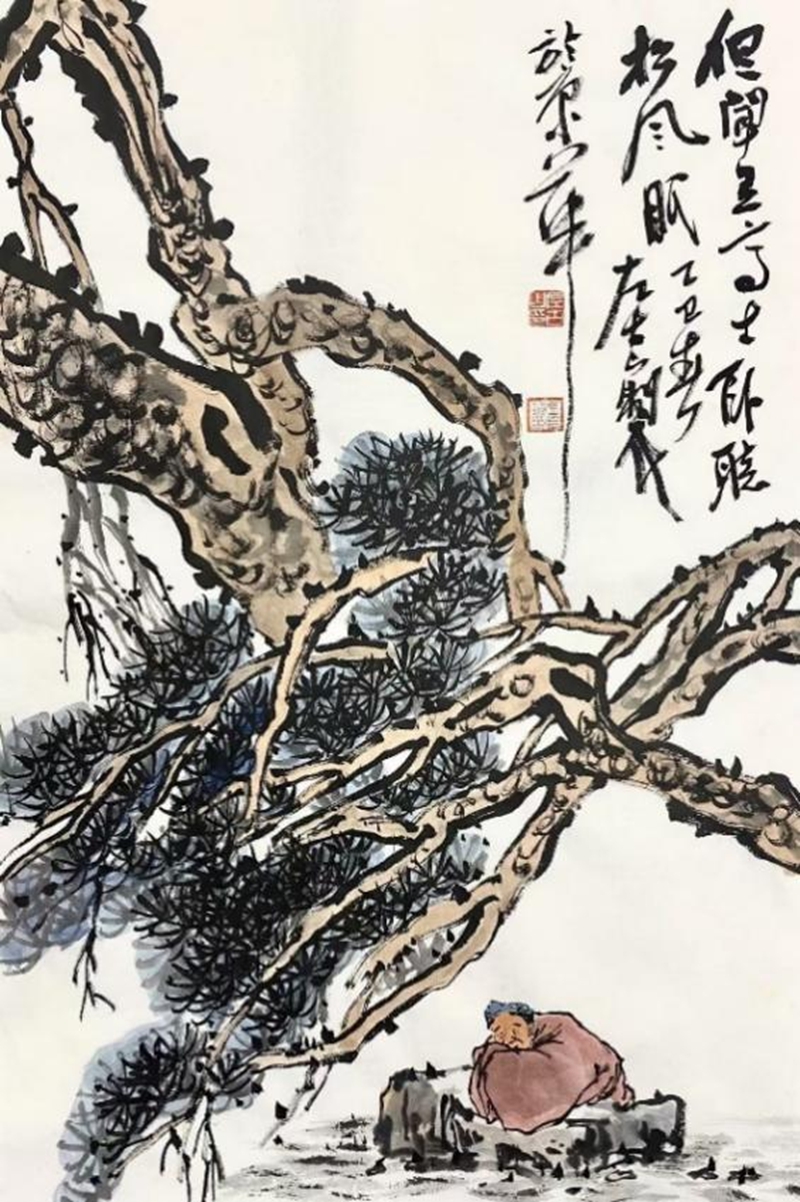2古山松——臥聽松風45×70cm 2025年.jpg