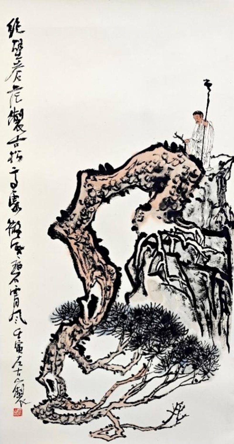 14古山松——絕壁古松 50×100cm 2022年.jpg
