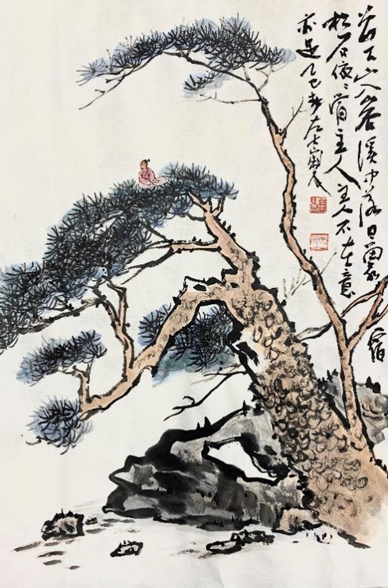 15古山松——松上高士45×70cm 2025 年.jpg